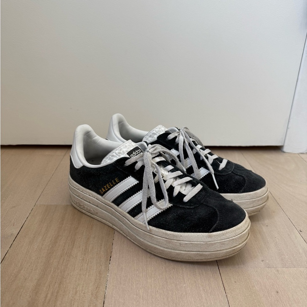 Adidas Gazelle Bold Black and White Shoes